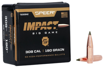 Speer Ammo Impact .308 30 Cal 190gr Polymer Tip Reloading Bullets - 50/Box