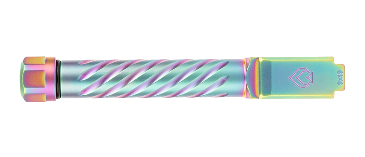 Ballistic Adv Premium Series 9mm Luger Spiral Fluted Threaded Barrel - Fits Glock 19 Gen 3-5 - PVD Iridescent