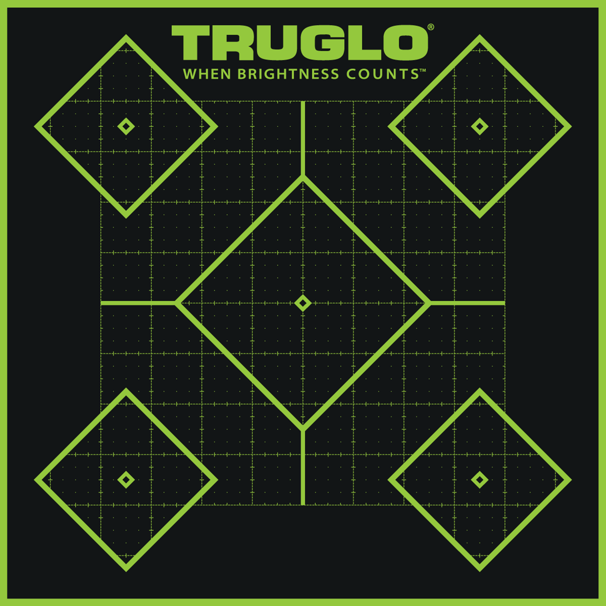 TruGlo Tru-See TG14A6 5-Diamond Splatter Self-Adhesive Paper Target 12x12 6-Pack