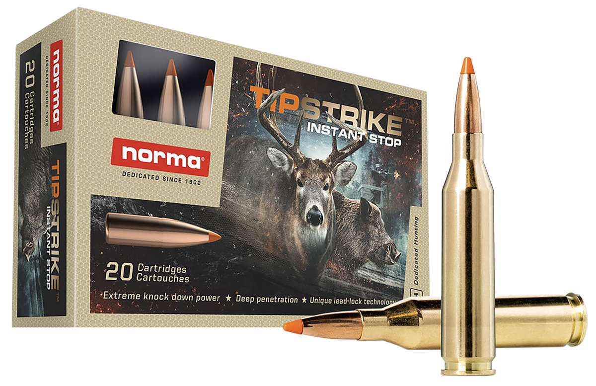 Norma Ammunition Dedicated Hunting Tipstrike .243 Winchester 76gr Polymer Tip Rifle Ammo - Box or Case