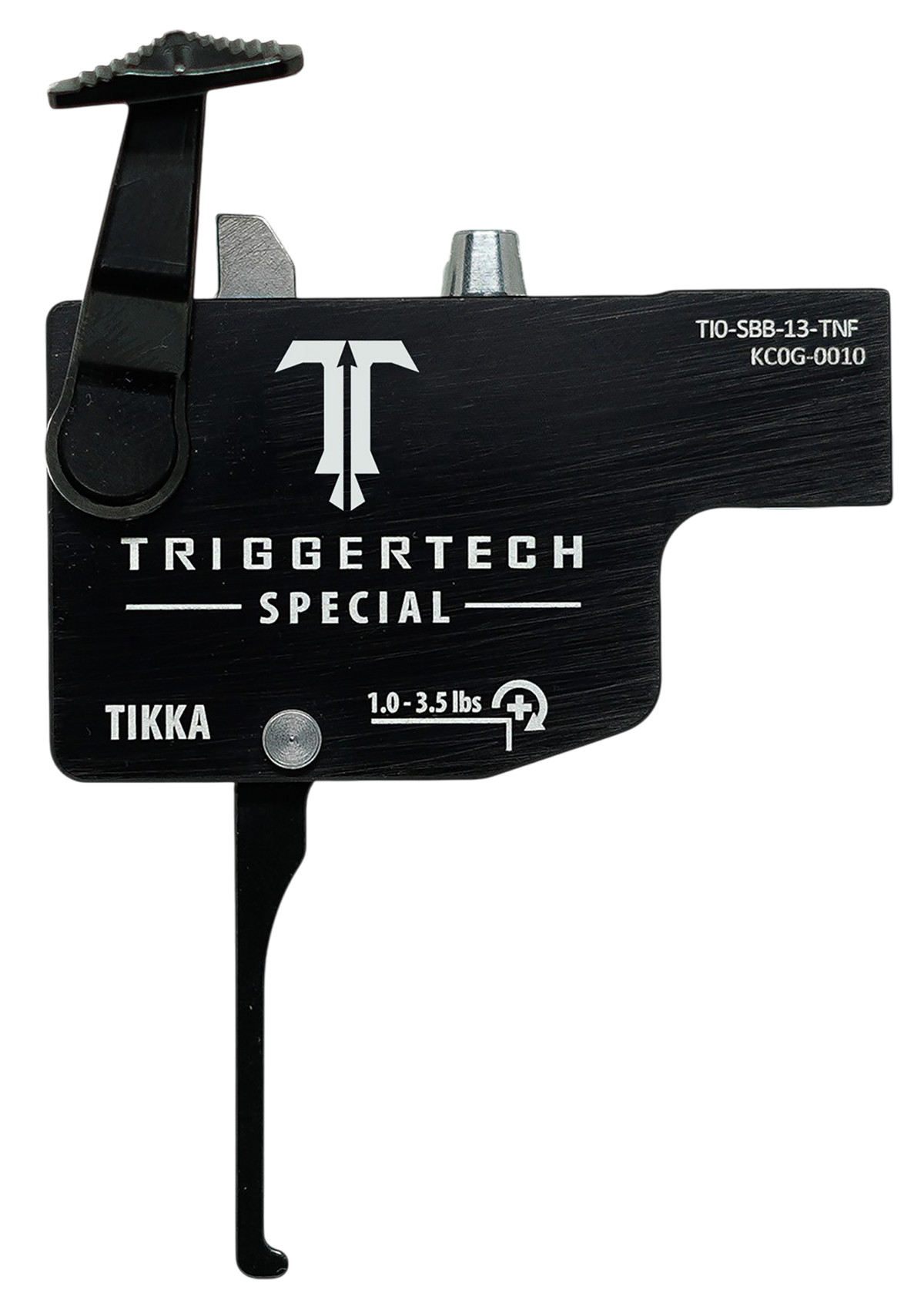 TriggerTech Diamond Tikka T3/T3x/T1x Single-Stage Flat Lever Trigger - Left Hand - Black