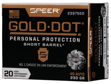Speer Ammo Gold Dot Personal Protection Short Barrel 45 ACP 230gr Hollow Point - Box or Case