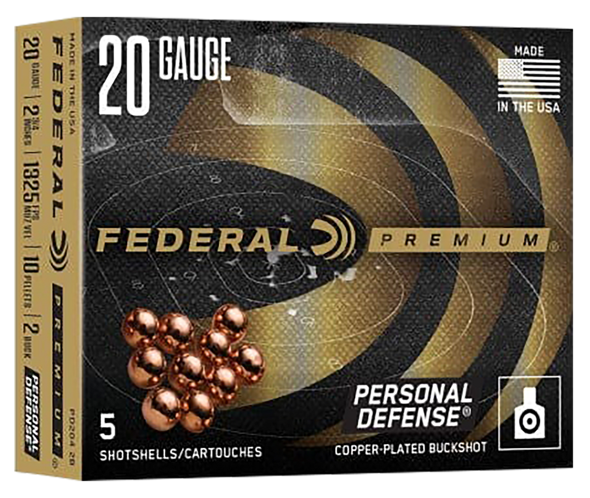 Federal Premium Personal Defense 20 Gauge 2.75" #2 Buck Shot 5 Rd - Box or Case