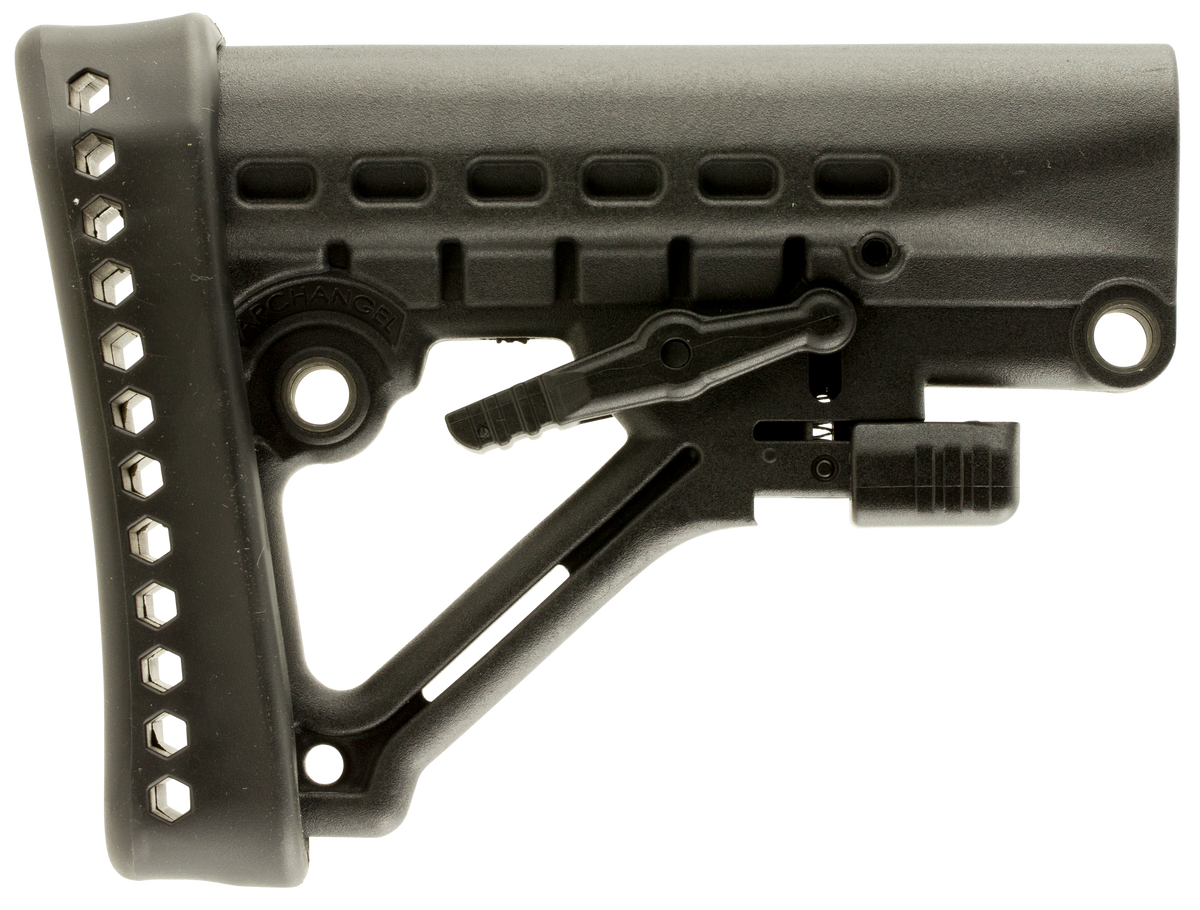 Archangel AA120 Heavy Duty 6-Position Collapsible Buttstock Black Polymer - AR-15/AR-10