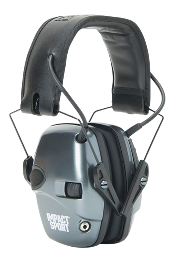 Howard Leight Impact Sport Electronic Muff 22 dB Over the Head Gray/Black - Youth/Adult Small