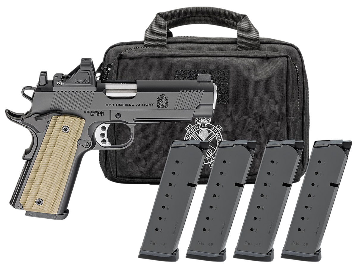 Springfield Armory 1911 Operator AOS 45 ACP 4.25" 8+1 Semi-Auto Pistol - Gear Pac w/ Viridian RFX11