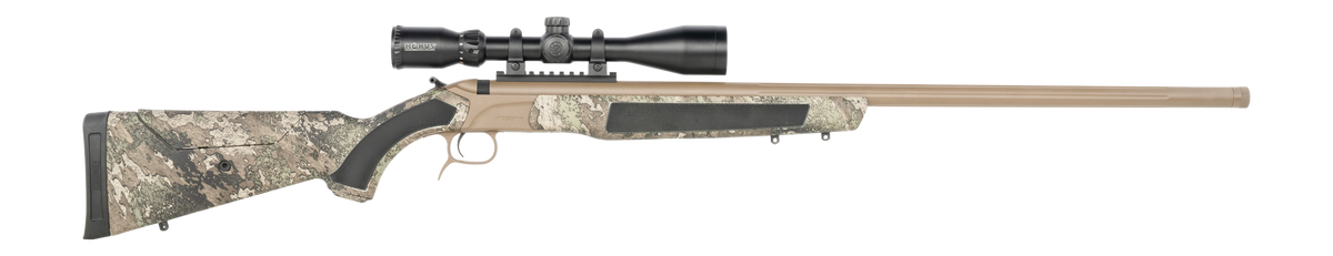 CVA Accura LR-X 50 Cal 30" Fluted Single-Shot Muzzleloader - FDE/True Timber - Konus Scope Pkg