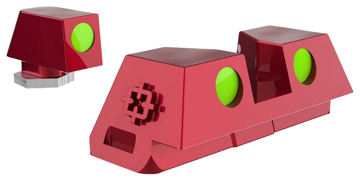 Cross Armory CRGSS-RD Standard 3-Point Fiber Optic Sight Glock Red Frame Green Fiber