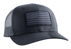 Magpul Industries Standard Patch Trucker Hat Black OSFA - Woven American Flag Patch