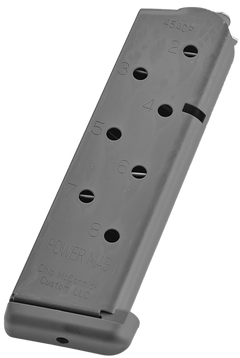 Chip McCormick Custom Power Mag 1911 Government 45 ACP 8rd Stainless Steel Magazine - Black