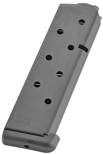 Chip McCormick Custom Power Mag 1911 Government 45 ACP 8rd Stainless Steel Magazine - Black