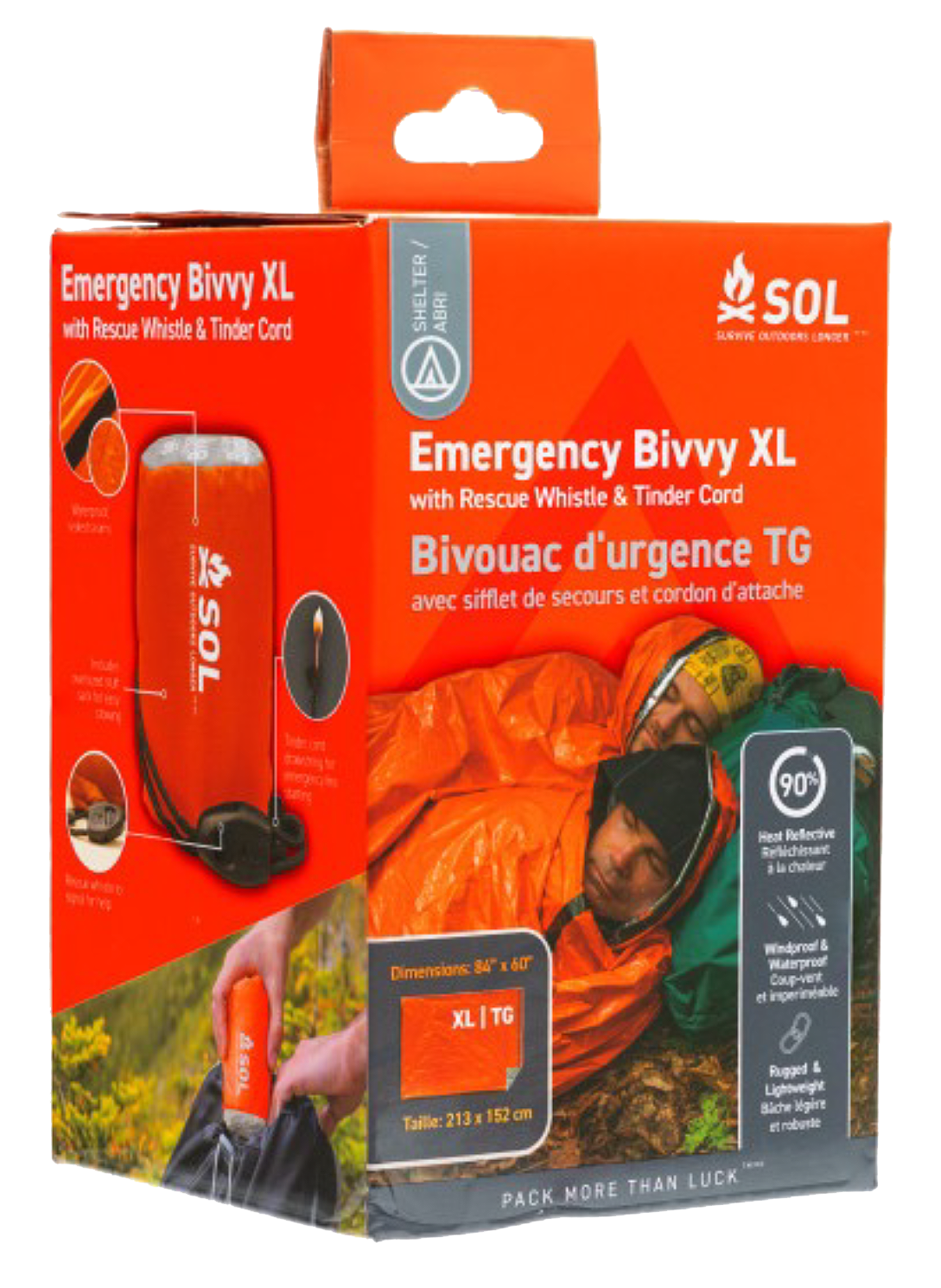 Adventure Medical Kits SOL Emergency Bivvy XL Orange w/ Rescue Whistle