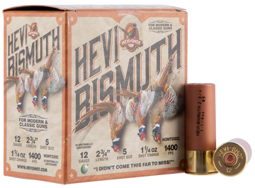 Hevishot HEVI-Bismuth Upland 12 Gauge 2.75" 1-1/4 oz #5 Shot Bismuth Shotshells - Box or Case