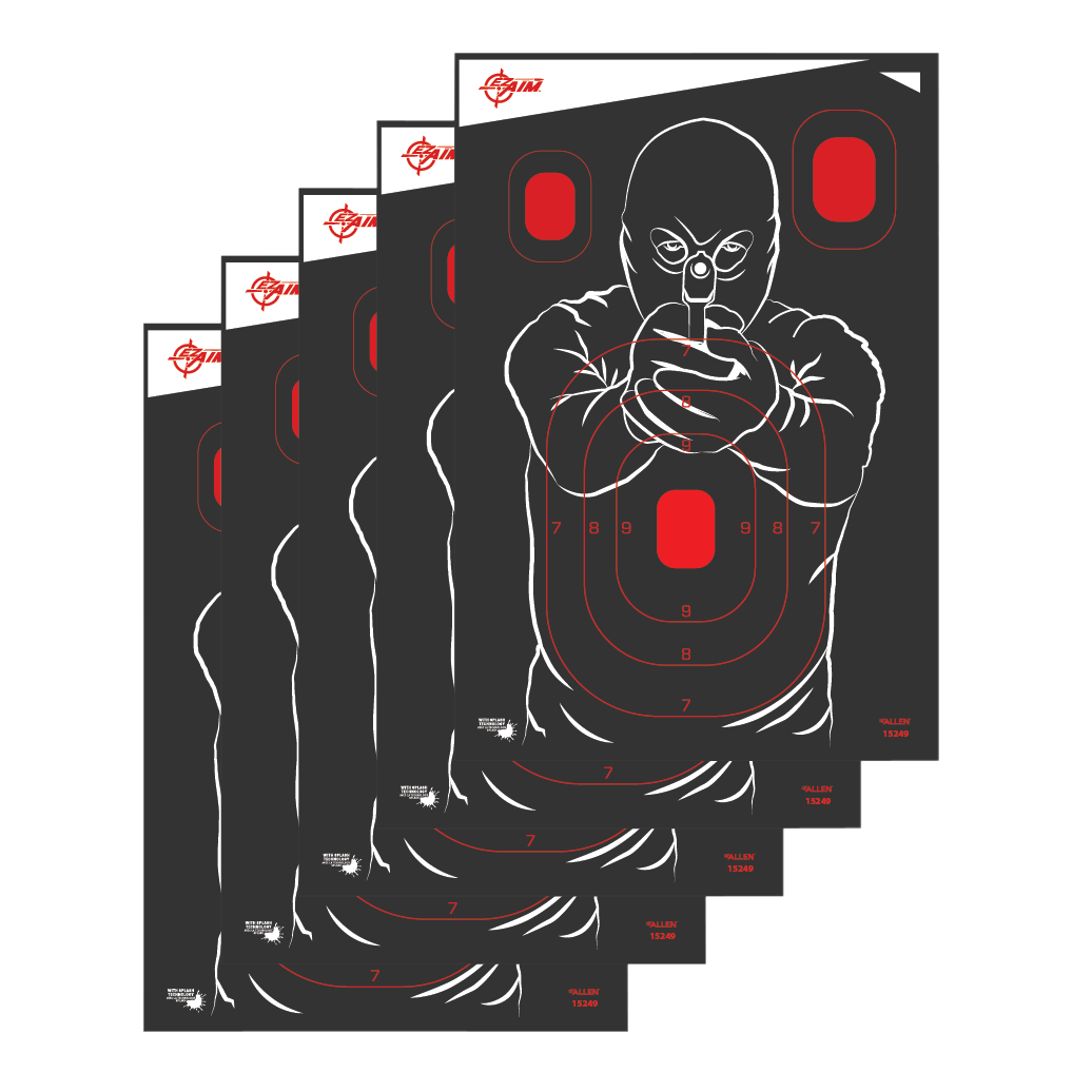 EZ-Aim 15249 Splash Reactive Bad Guy Non-Adhesive 12x18 Paper Target - 5 Pack
