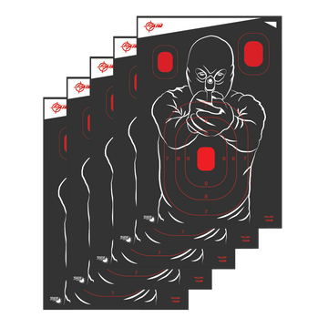 EZ-Aim 15249 Splash Reactive Bad Guy Non-Adhesive 12x18 Paper Target - 5 Pack