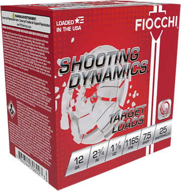 Fiocchi Shooting Dynamics 12 Gauge 2.75" 1-1/8 oz 7.5 Shot Target Loads - Box or Case