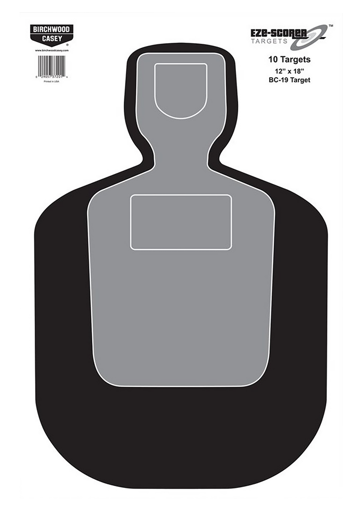 Birchwood Casey EZE-Scorer BC-19 Silhouette 12" x 18" Paper Hanging Target 100 Per Pkg