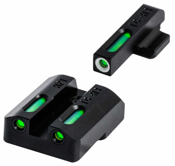TruGlo TFX CZ P10 3-Dot Sight Set Green Tritium Fiber Optic White Outline - Black Nitride