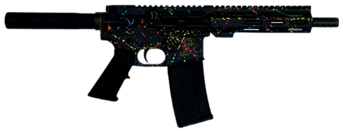Great Lakes Firearms GL15 .223 Wylde 7.5" 30+1 Semi-Auto AR-15 Pistol - Black Splatter