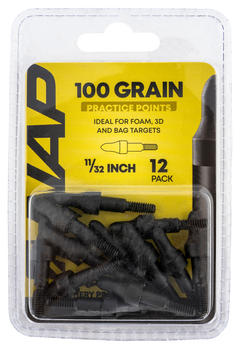 NAP 3D Practice Points Field Tips Fixed 100gr 11/32" Steel 12-Pack