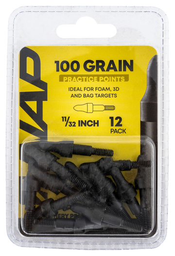 NAP 3D Practice Points Field Tips Fixed 100gr 11/32" Steel 12-Pack