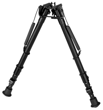 Harris 1A2-25 Bipod Non-Swivel 12-25" Swivel Stud Rubber Feet - Black Steel/Aluminum