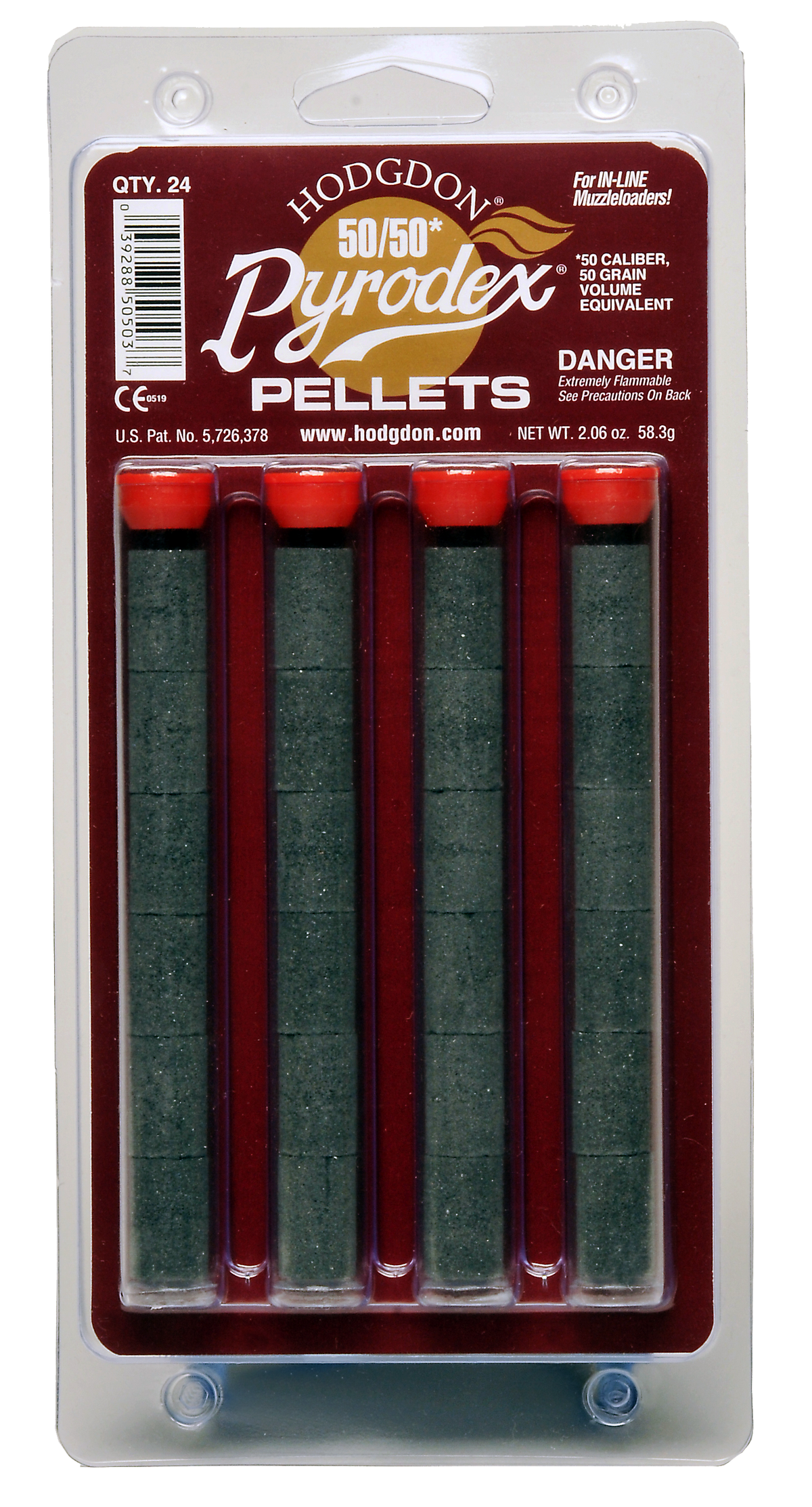 Hodgdon Pyrodex 50/50 Pellets 50 Cal 50gr 24/Card Muzzleloading Propellant