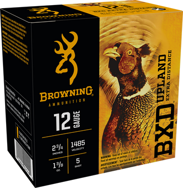 Browning BXD Upland 12 Gauge 2.75" 1-3/8 oz #5 Shot 25 Rd Bx/250 Rd Cs - Box or Case