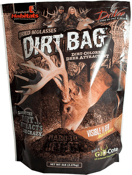 Evolved Habitats Dirt Bag 5 lb Deer Attractant with Glo-Cote UV Enhancement - 3 Bags