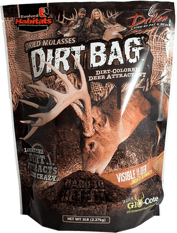 Evolved Habitats Dirt Bag 5 lb Deer Attractant with Glo-Cote UV Enhancement - 3 Bags