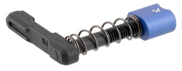 Strike Industries AR Magazine Catch - Black Steel Body with Blue 6061-T6 Aluminum Release Button