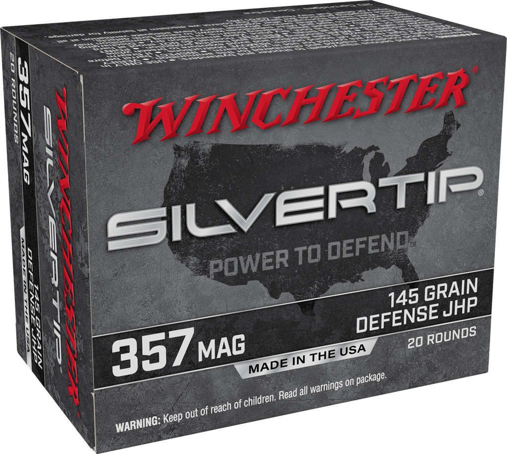 Winchester Ammo Silvertip 357 Mag 145 gr Silvertip Jacket Hollow Point 20 Rd - Box or Case