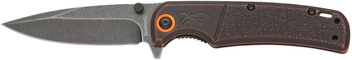 Browning Buckmark EDC Slim 3.13" D2 Drop Point Folding Knife - Bronze Stonewashed