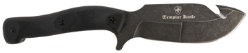 Templar Knife HBK321 Reagan Field Dressing 4.60" Fixed Gut Hook Plain Edge Powder Coated D2 Steel 4.55" Black G10 Handle