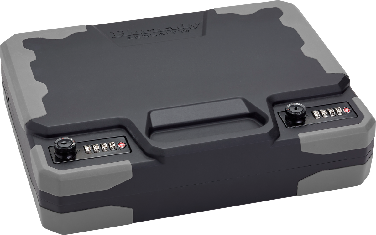 Hornady TrekLite Lock Box XXL TSA Combination Key Entry Black Polycarbonate Holds 2 Handguns