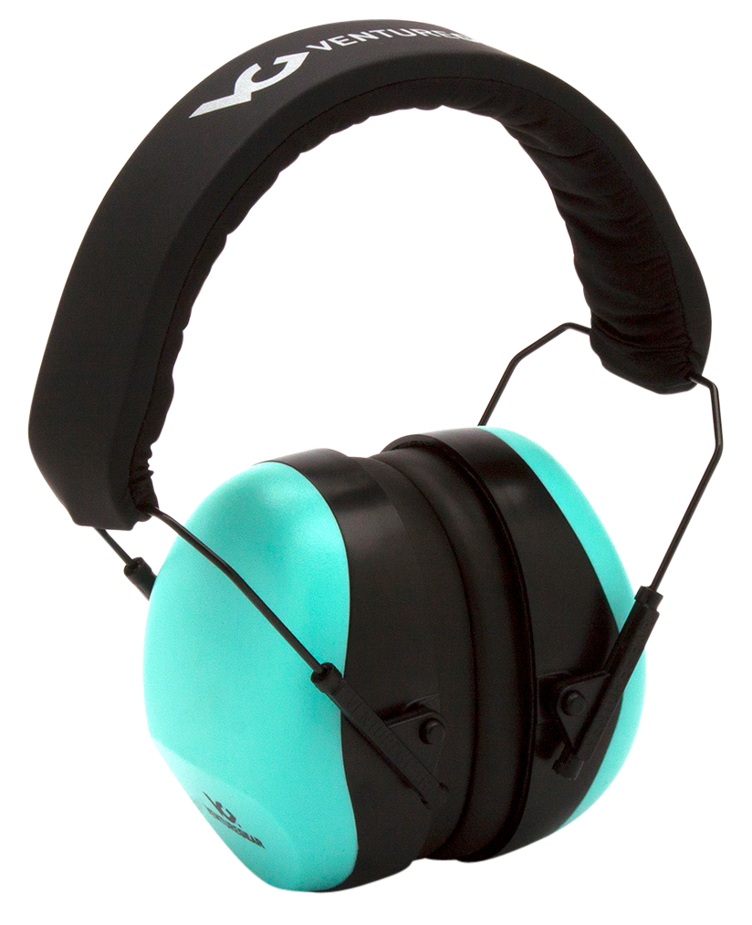 Pyramex Venture Gear V80 Muff 26 dB Over the Head Earmuffs w/32 dB Foam Earplugs - Orange/Black/Teal