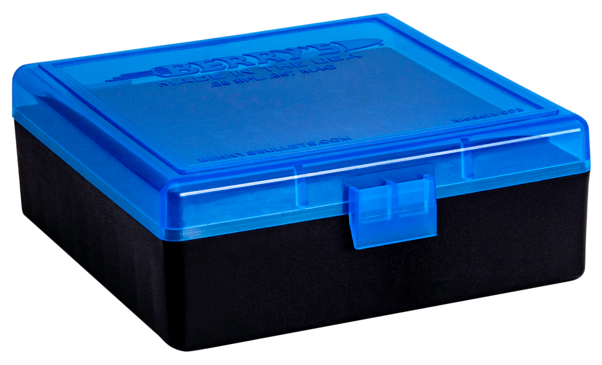 Berry's 95182 Ammo Box 38 Special/357 Mag 100rd Blue Lid w/Black Bottom