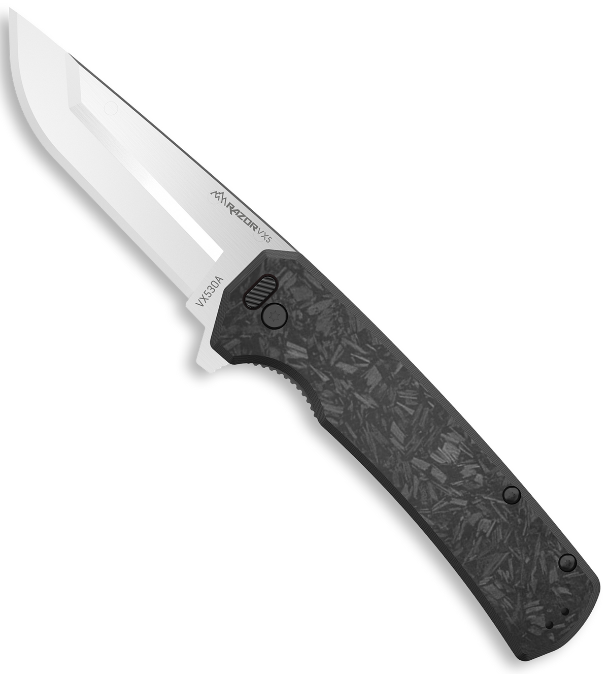 Outdoor Edge Razor VX5 3" Folding Plain Edge 420J2 SS Satin Black Carbon Fiber/G10 EDC Knife
