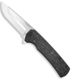 Outdoor Edge Razor VX5 3" Folding Plain Edge 420J2 SS Satin Black Carbon Fiber/G10 EDC Knife