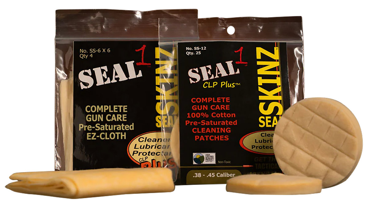 Seal 1 SS-12 Seal SKINZ Pre-Saturated Cleaning Patches .270-30 Cal 1.75" Cotton