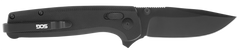 S.O.G Terminus XR 2.95" Folding Clip Point Plain Black D2 Steel Blade Black G10 Handle