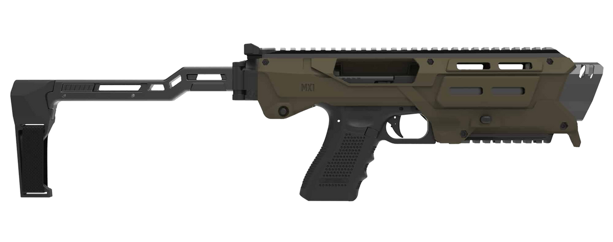 Meta Tactical MX-1 Glock Conversion Kit with Folding Stabilizer - OD Green