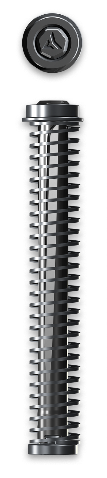 Radian Weapons Compressor Quick Tune Guide Rod Glock 19 Gen1-5/19X/45 9mm Luger Stainless Steel Nitride