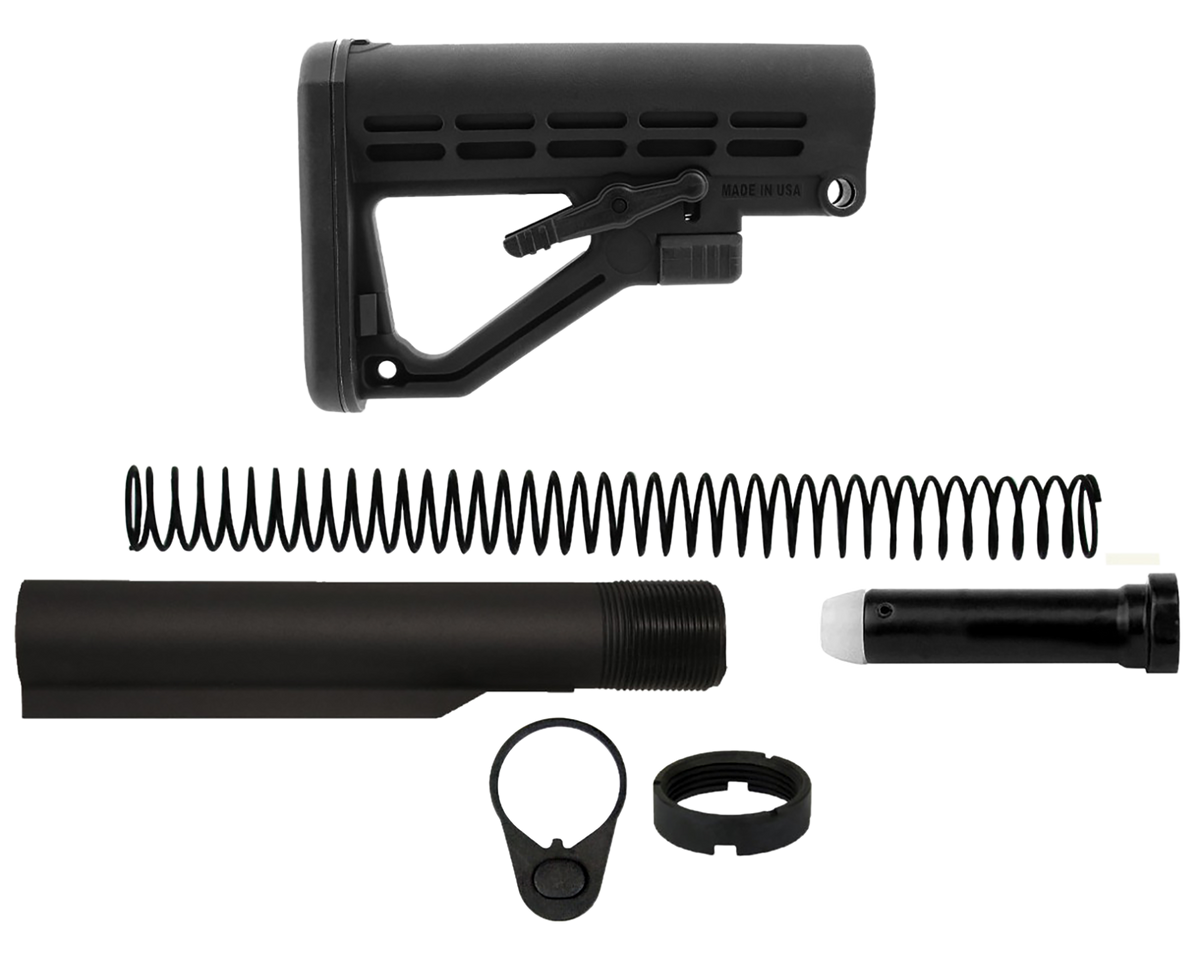 TacFire MAR050B Mil-Spec Buffer Tube Kit 6-Position Matte Black AR-15