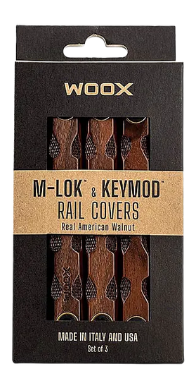 WOOX M-LOK/KeyMod Rail Covers Micarta Green American Walnut 3-Pack