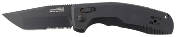 S.O.G SOG-TAC AU 3.43" Tanto Part Serrated Black TiNi Cryo D2 Aluminum Handle Automatic Folding Knife