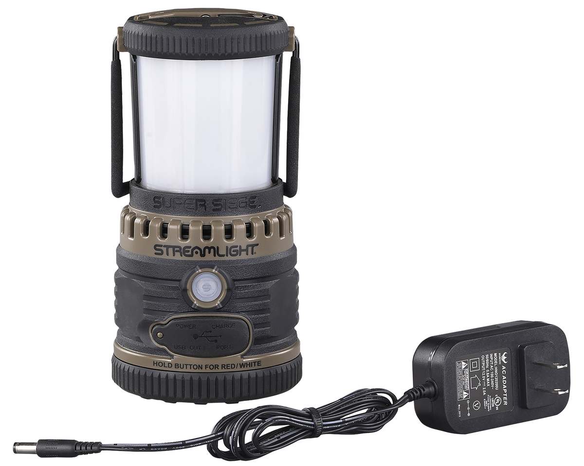 Streamlight 44947 Super Siege Rechargeable Lantern 125/550/1100 Lumens Red/White C4 LED Coyote