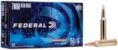 Federal 7RA Power-Shok  7mmRemMag 150gr Jacketed Soft Point 20 Per Box/10 Case