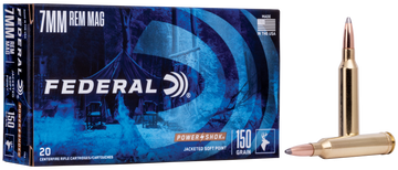 Federal 7RA Power-Shok  7mmRemMag 150gr Jacketed Soft Point 20 Per Box/10 Case