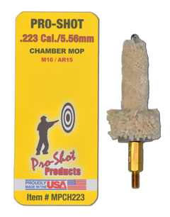 Pro-Shot MPCH223 Chamber Mop Military Style .223 Rem/5.56x45mm NATO #8-32 Thread Cotton Brass Core